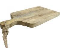Plateau décoratif en bois véritable Plateau avec poignée, plateau de service en bois de manguier, plateau rustique pour bougies 38cm