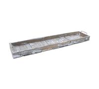 Plateau décoratif en bois XXL aspect usé avec poignées en métal - 90 x 20 cm - Plateau rectangulaire pour servir et bougies - Plateau à bougies - Plateau de service de table décoratif pour bougies de