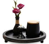 Plateau decoratif fait a la main pour table basse petite table basse perlee decor du plateau en bois noir rond pour table basse table a manger ta