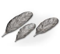 Plateau décoratif feuille en métal Fila - Lot de 3