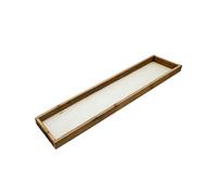 Plateau décoratif rectangulaire en bois - 80 x 18 cm - Plateau à bougies avec bord rustique - Décoration de table de l'Avent
