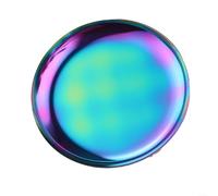Plateau décoratif rond en acier inoxydable de 10 cm pour organiser des bijoux et des cosmétiques, pour un rangement élégant (coloré)