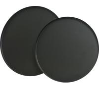 Plateau décoratif rond en métal 30-35cm noir mat 2pcs