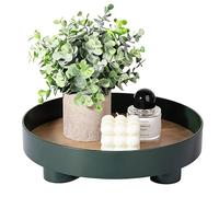 Plateau décoratif rond pour table basse, décoration d'intérieur, salle de bain, comptoir de parfum, pour table à manger, commode, cuisine, 30,5 cm, vert