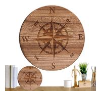 Plateau décoratif vintage pentagramme, plateau en bois avec gravure, table de méditation, décoration de disques en bois, roulette, plateau à bijoux vintage pour pratique rituelle, salon