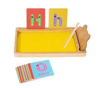 Plateau d'écriture avec sable - Plateau en bois avec plaisir créatif - Jeu portable pour la formation de lettres de 24,5 cm | Activité de compétence motrice fine pour enfants, écrit