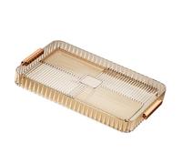 Plateau d'égouttage de Service à thé, Plateau à thé Transparent pour Le Salon et la Maison (Petit Tawny Transparent)