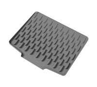 Plateau d'égouttement de cuisine multifonction avec canal de drainage incliné, base en silicone, tapis de séchage pour vaisselle, ustensiles, planche à découper en silicone avec drainage