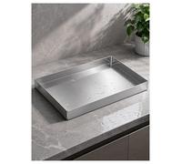 Plateau d'égouttement en acier inoxydable 304 - Design rectangulaire avec 5 cm de profondeur, 1 mm d'épaisseur - Bac récupérateur durable pour l'eau, l'huile et la graisse, coins soudés sans fuite