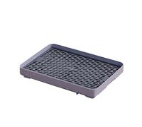 Plateau d'égouttement portable, plateau à eau avec grille de drainage, plateau en plastique pour la maison, le bureau, les voyages, plateau de présentation (gris, 31 x 22 x 4 cm)