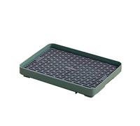 Plateau d'égouttement portable, plateau à eau avec grille de drainage, plateau en plastique pour la maison, le bureau, les voyages, plateau de présentation (vert, 31 x 22 x 4 cm)