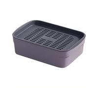 Plateau d'égouttement portable, plateau à eau avec grille de drainage, plateau en plastique pour la maison, le bureau, les voyages, plateau de présentation (gris, 37,5 x 25 x 9,50 cm)