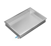 Plateau d'égouttement rectangulaire en métal robuste avec sortie de vidange pour entrepôt et placement de tambour 90 x 60 cm Grande capacité de charge