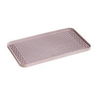 Plateau d'égouttement rose rectangulaire en plastique avec filtre pour la maison, la cuisine, la salle de bain et la table basse 23 x 39 cm, polyvalent, facile à nettoyer, idéal pour les articles