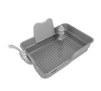 Plateau D'entraînement en Pot en Maille, Conception de Filet en Acier Inoxydable Facile à Nettoyer Porte-pavé avec Un Scoop pour Petit Chien Moyen Grand (Gray)