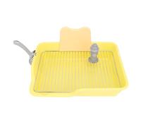 Plateau D'entraînement en Pot en Maille, Conception de Filet en Acier Inoxydable Facile à Nettoyer Porte-pavé avec Un Scoop pour Petit Chien Moyen Grand (Yellow)