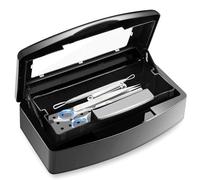 Plateau Désinfection, Nail Outils Stérilisateur, Plateau de stérilisation en plastique, Outils de Salon, pour tweezer, salon de coiffure, implément d'ongles pour esthéticienne (Noir)