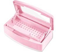 Plateau Désinfection, Nail Outils Stérilisateur, Plateau de stérilisation en plastique, Outils de Salon, pour tweezer, salon de coiffure, implément d'ongles pour esthéticienne (Rose)