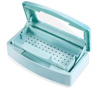 Plateau Désinfection, Nail Outils Stérilisateur, Plateau de stérilisation en plastique, Outils de Salon, pour tweezer, salon de coiffure, implément d'ongles pour esthéticienne (Bleu)