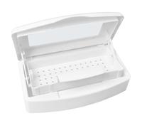 Plateau Désinfection, Nail Outils Stérilisateur, Plateau de stérilisation en plastique, Outils de Salon, pour tweezer, salon de coiffure, implément d'ongles pour esthéticienne (Blanc)