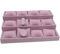 Plateau D'exposition De Bracelets, 1 Pièce, Rangement Bijoux | Organisateur d'échelle de bijoux de montre-bracelet de palette d'horloger(Pink 3 Layers)