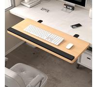 Plateau D'extension De Bureau Avec Bords Arrondis for Plus De Confort, Plateau D'extension Réglable À Trois Angles Monté Sur Bord, Support Robuste(Natural,80cm/31.5in)