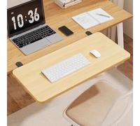 Plateau d'extension de bureau ergonomique - Pas d'installation, tiroir pliable pour clavier, étagère de bureau à pince pour bureau, tables à manger, étagères et configuration de jeu