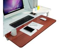 Plateau d'extension de bureau ergonomique pliable - Support de clavier réglable en bois avec pince en C sans perçage, parfait pour souris d'ordinateur et support de bras (55 x 25 cm, 65 x 25 cm, 75 x