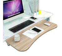 Plateau d'extension de Bureau Ergonomique, tiroir à Clavier Pliable à 90°, Support d'accoudoir Gain de Place pour Montage sur Bureau, en Bois 75 x 25 cm, idéal pour Le Bureau à dom