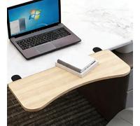 Plateau D'extension De Bureau Étagère De Bureau À Pince avec Support Pliable Durable Et Facile À Installer Support Coudé Pliable À 90° for L'organisation(Walnut,75x24cm)