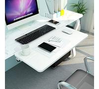 Plateau d'extension de bureau, Rallonge de bureau, plateau d'extension de bureau ergonomique, avec support en K pliable en acier, facile à assembler, convient aux bureaux, étagères et tables de salle