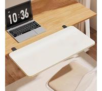 Plateau d'extension de bureau réglable pour bords de table verticaux, panneau d'extension de bureau pliable avec installation sans poinçon et forte capacité de charge (blanc, 60 x 20 cm)