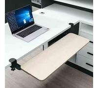 Plateau d'extension en bois naturel pour clavier et souris 52/65/75 x 25 cm, design à pince sans perçage, installation C65 x 25 cm / E52 x 25 cm