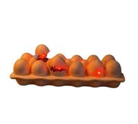 Plateau d'Halloween avec décoration de poussin zombie émettant des lumières oranges et des effets sonores effrayants pour une ambiance saisonnière