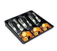 Plateau d'insertion de tiroir de caisse enregistreuse, 3 compartiments à billets avec clip en plastique pour le stockage de l'argent, boîte de rangement noire pour organisateur (noire)