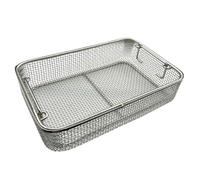 Plateau d'instruments médicaux en acier inoxydable, panier de stérilisation et de désinfection, cadre rectangulaire en maille, résistant aux hautes températures, pour salle d'opération et laboratoire