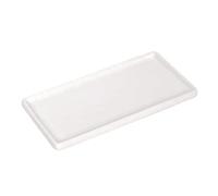 Plateau Distributeur de Savon en céramique pour Cuisine et Salle de Bain, Plateau de Service rectangulaire Moderne et Rustique - Blanc (1 pièce)