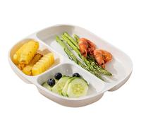 Plateau divisé profond, assiette à dîner en céramique avec 3 compartiments for la séparation des aliments en repas équilibré, plateau divisé for légumes/fruits/pâtes, plateau minceur for adultes, 1 pi