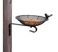 Plateau d'oiseau mural - mangeur en mailles en métal pour les moineaux Robins Budgies Dining | Acier lourd avec conception ouverte, station d'alimentation des oiseaux pour clôture, arbre, jardin, balc
