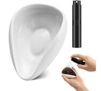 Plateau doseur en faïence pour thé et café avec base antidérapante et flacon pulvérisateur à brume fine pour un fonctionnement stable (blanc)