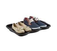 Plateau égouttoir lot de 10 bottes & chaussures bac noir plastique égouttoir 4 chaussures HxlxP: 3 x 49 x 35 cm noir