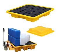 Plateau empilable Anti-déversement avec Grille Plate - Une Solution Anti-déversement sûre et Efficace pour l'industrie, mesurant 120x120x18cm, Une Solution Polyvalente adaptée aux usines.
