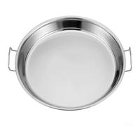 Plateau en acier inoxydable compatible four et grill pour pizza et grill, équipé d'une poignée pour un transport sûr et une résistance à la chaleur (26 cm)