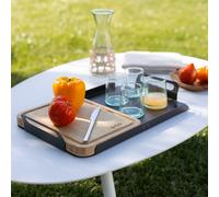 Plateau en acier + Planche de découpe en bambou ENO