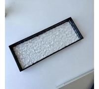 Plateau en acrylique à motif glacier conçu pour le stockage de parfums et de cosmétiques, avec une bordure noire élégante et une construction facile d'entretien (29,9 cm x 13 cm x 4 cm)