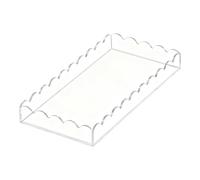 Plateau en acrylique | Organiseur de rangement festonné | Plateau élégant pour salle de bain et comptoir pour bureau, commode, évier, armoire, étagère ou placard | Parfait pour l'organisation de la