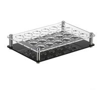 Plateau en acrylique pour verre à vin avec 6/12/24 emplacements, support de rangement transparent pour fête, bar, club ou cuisine, design renforcé par vis en acier inoxydable (24 trous)