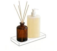 Plateau en acrylique transparent fabriqué à la main pour salle de bain pour comptoir avec bords lisses et présentation propre (M)