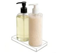 Plateau en acrylique transparent fabriqué à la main pour salle de bain pour comptoir avec bords lisses et présentation propre (L)