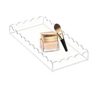 Plateau en acrylique transparent ondulé polyvalent | Plateau de salle de bain en acrylique pour plan de travail, coiffeuse, lavabo, armoire de cuisine, garde-manger, cuisine